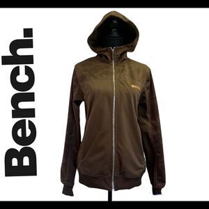 BENCH brown zip up jacket hoodie Sz S